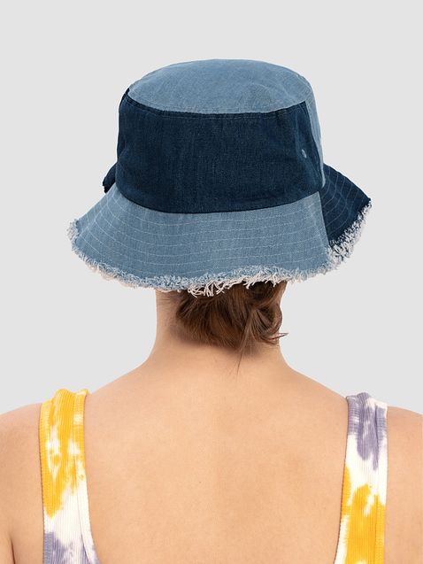 Photo showing Capstone Distressed Denim Bucket Hat