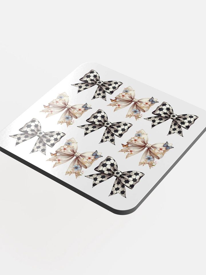 Spring Bows Soccer Chic Glossed Cork Coaster product image (1)