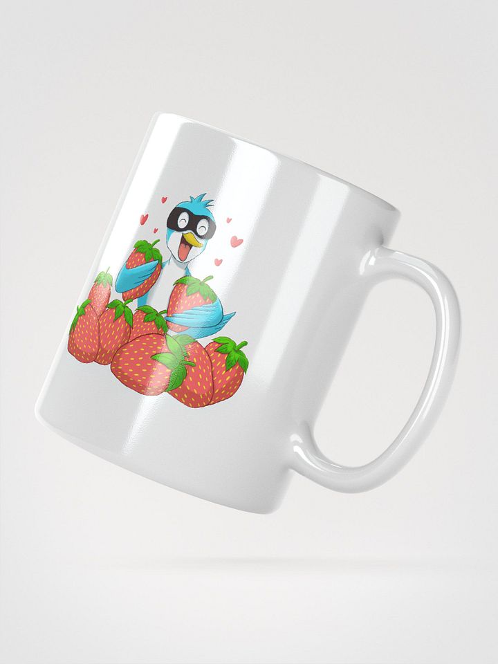 Happy Blue Bird Strawberry Thief white coffee mug product image (4)