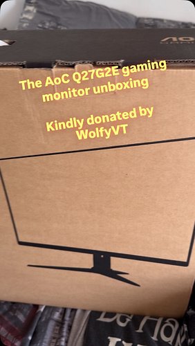 My new gaming monitor, the AoC Q27G2E, arrived today after a kind donation from @djmrwolf9503. This is my unboxing video of i...