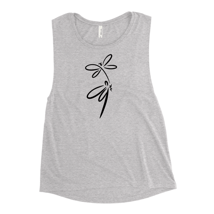 womens flowy muscl tank top with stylish dragonfly design. Minimilist style. product image (19)