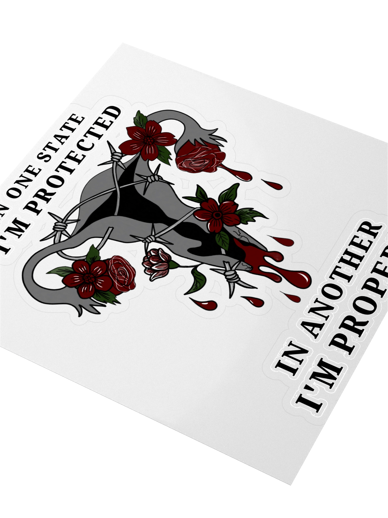 Pro-Choice Uterus Protest Sticker – Protected or Property product image (4)