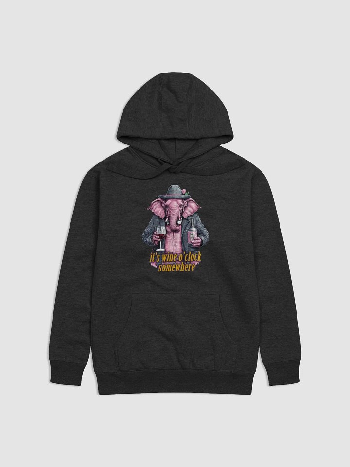 it's wine o'clock somewhere pink elephant Hoodie product image (1)