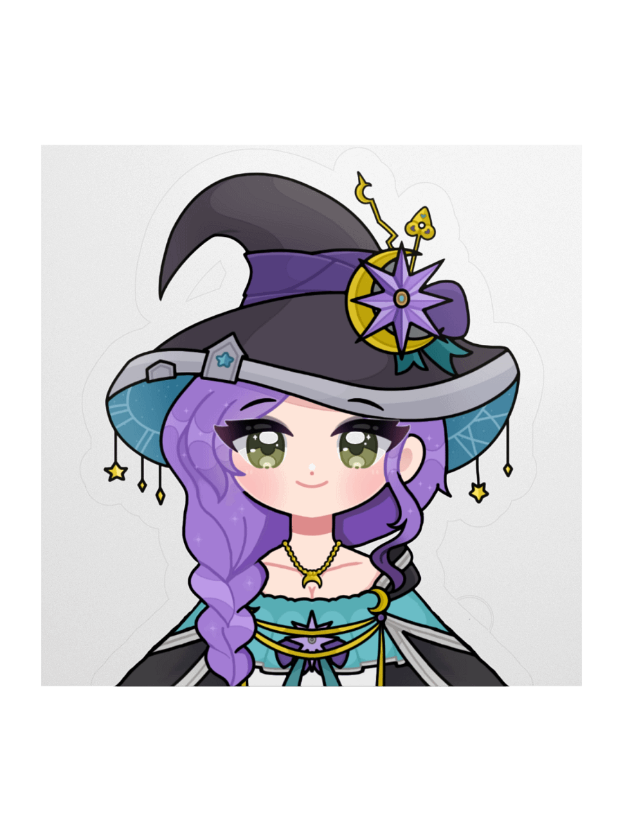 "Small Smiles" Chibi Moon Witch Starfire Big Sticker (Hair Braided) product image (1)