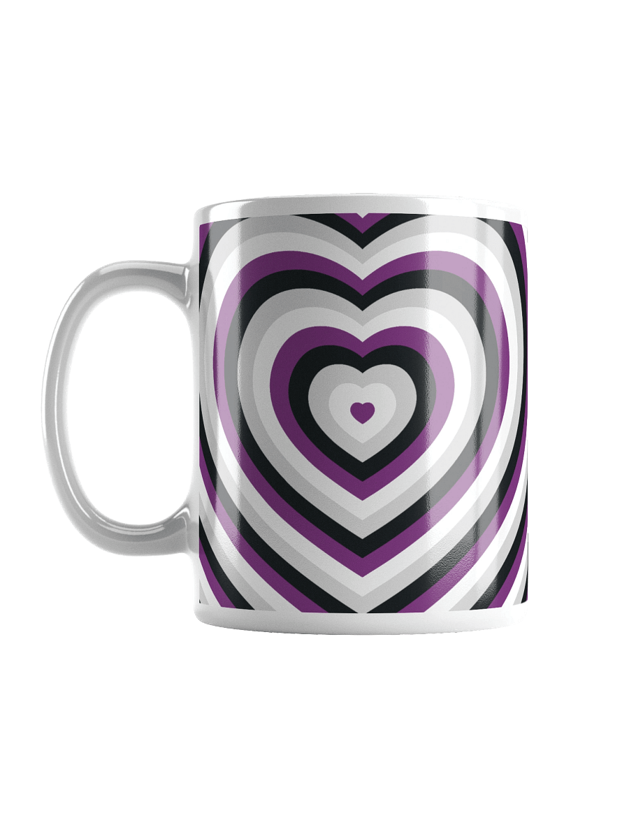 Asexual Pride Hearts Mug (Right-handed) product image (1)