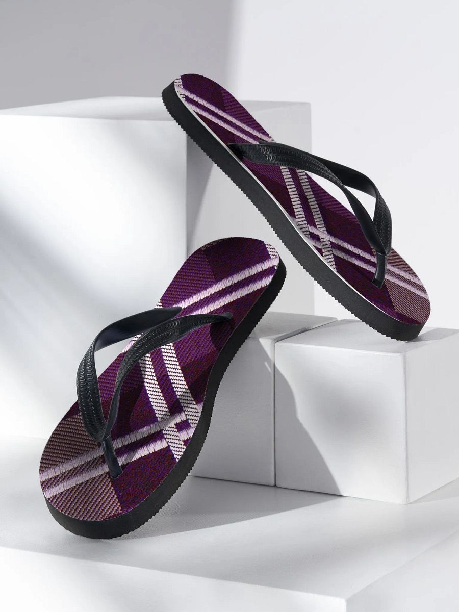 Purple Plaid Flip Flops product image (3)