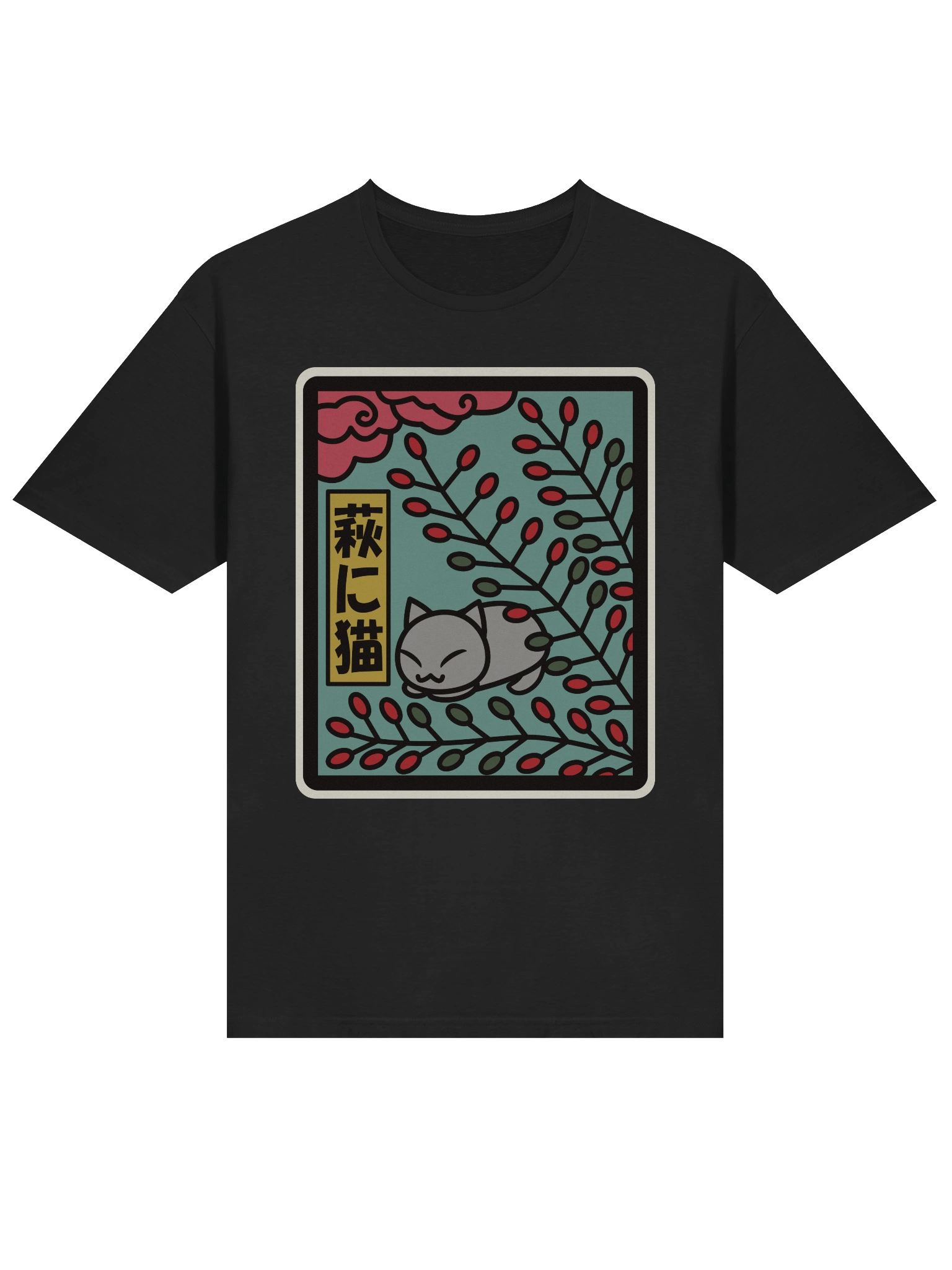 July Hanafuda Cat - Unisex Adult Super Soft Lightweight T-shirt product image (1)
