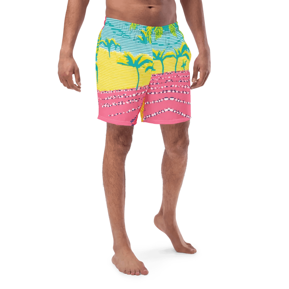 Neon Tropical Paradise All-Over Swim Trunks product image (11)