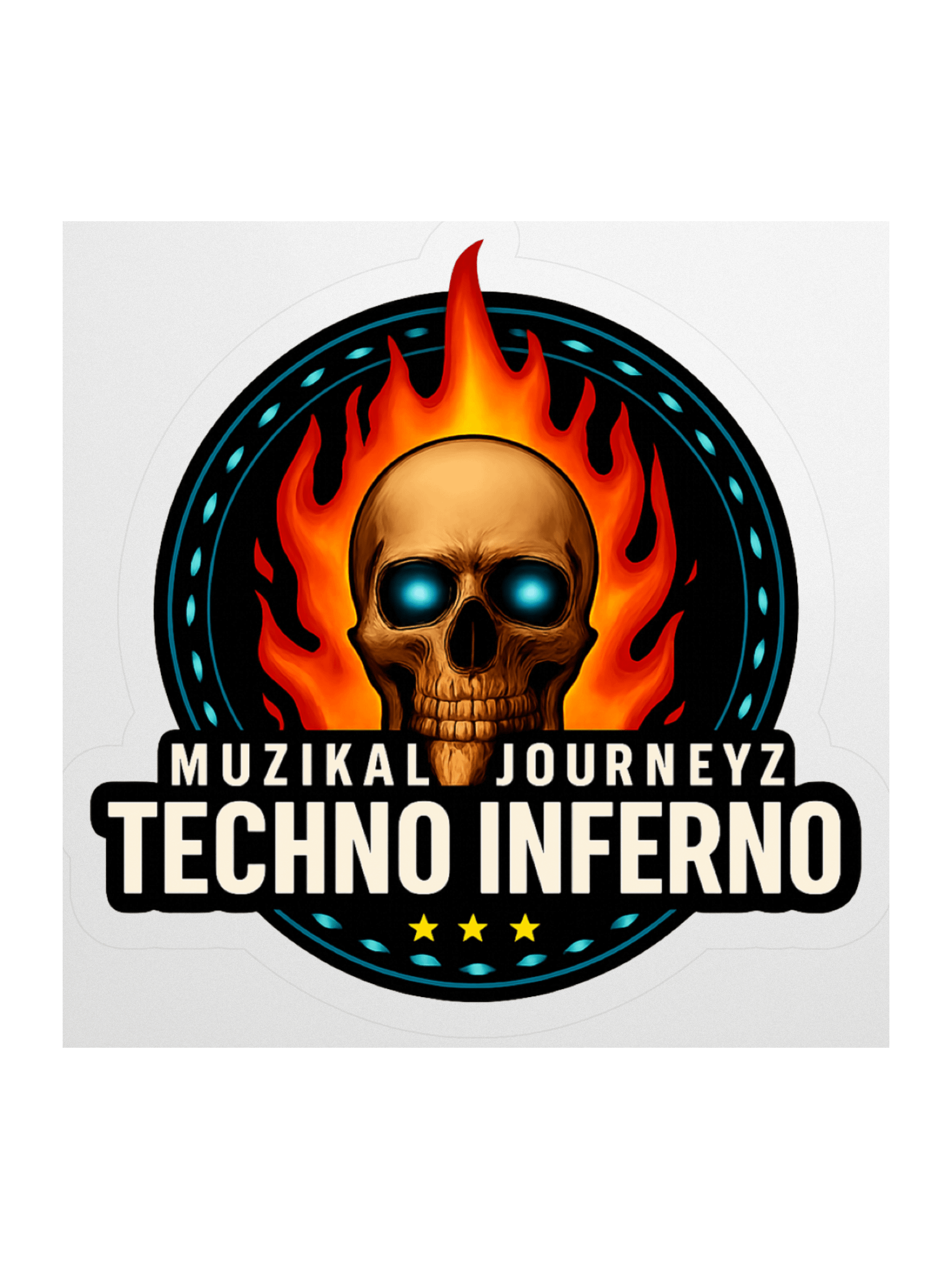 Techno Inferno Skull Sticker product image (1)