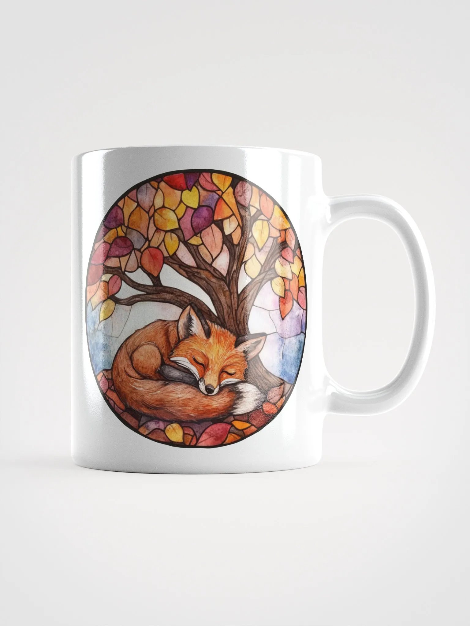 Sleeping Fox Stained Glass Mug product image (3)
