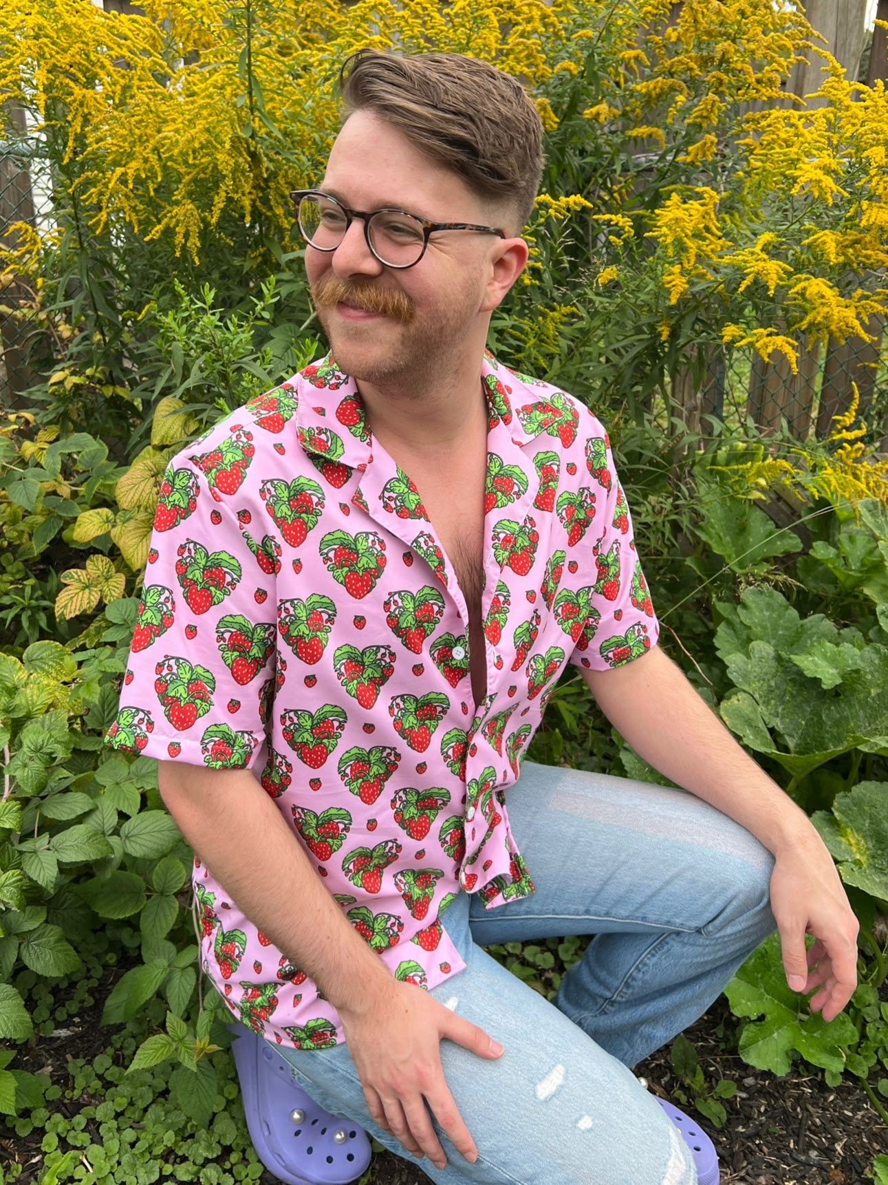 Strawberry Heart Button Up: Pink product image (1)