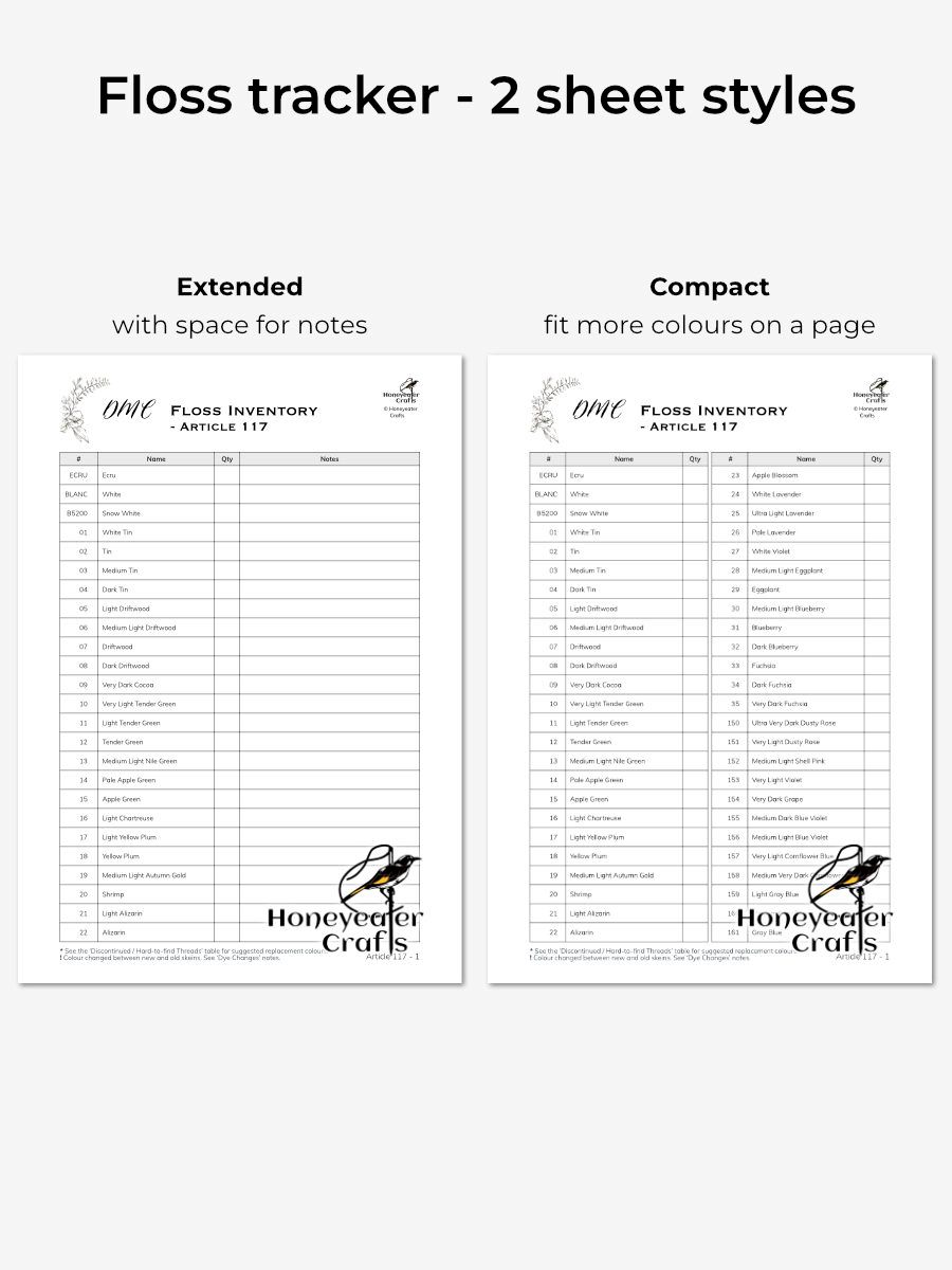 DMC Floss Inventory Tracker PDF product image (2)