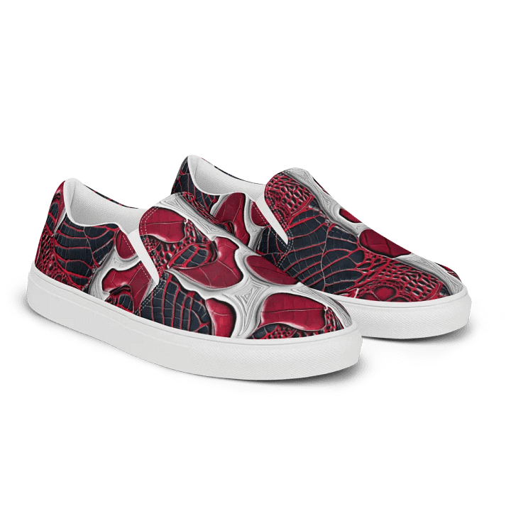 Men's Red Acrylic Paint Pour Inspired Slip-On Shoes product image (1)