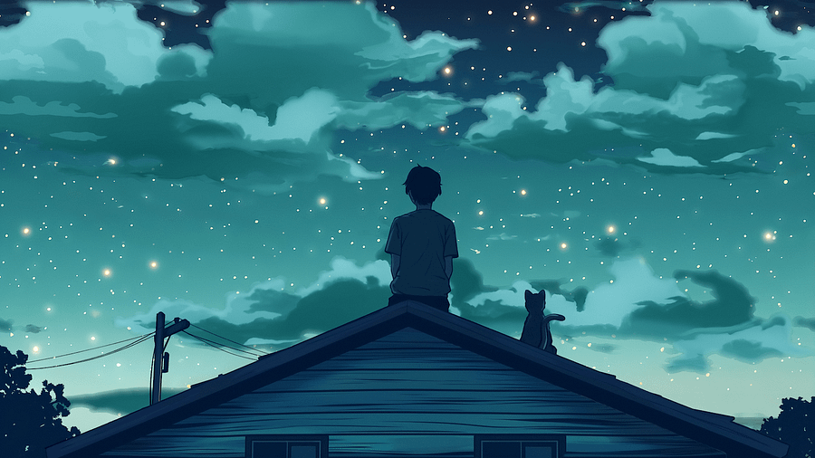 Starry Contemplation (Digital Art) product image (1)
