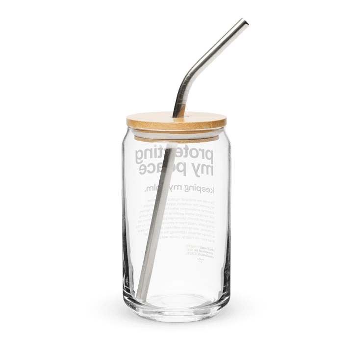 Official Planted By Calm | Calm Keepers Can-Shaped Glass (Style 2, with Bamboo Lid and Metal Straw) product image (2)