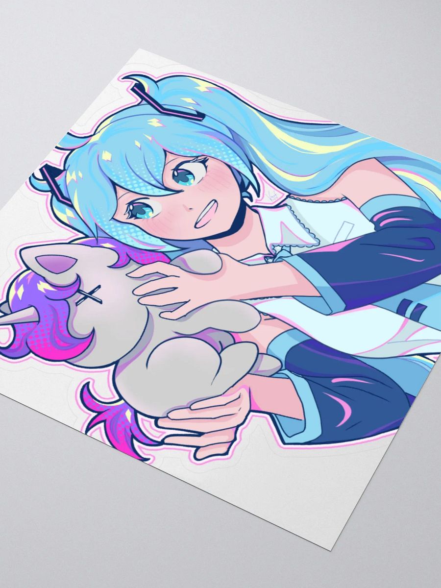 Unicorn logo + Miku Kiss-Cut Sticker product image (3)