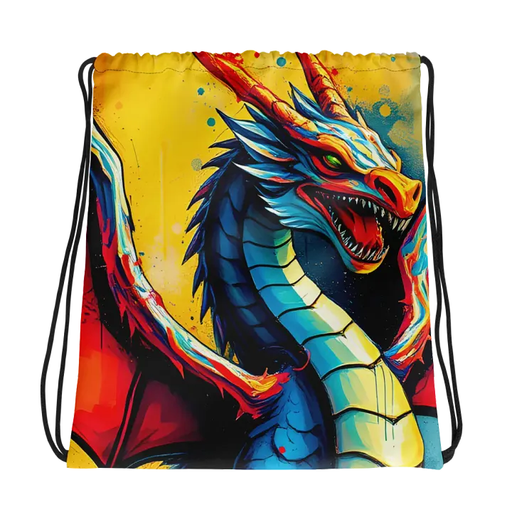 Vibrant Dragon All-Over Drawstring Bag product image (1)