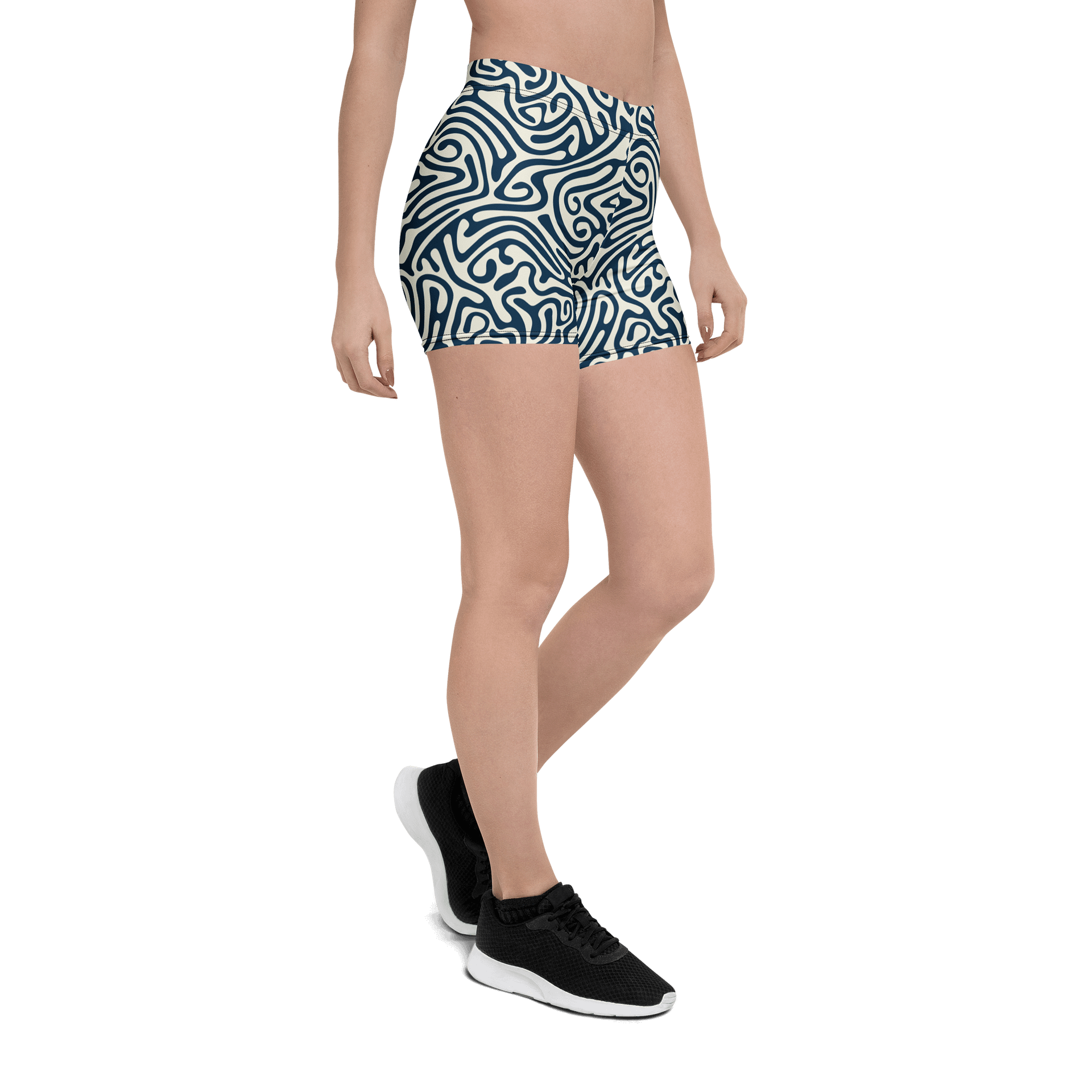 Abstract Wavy Lines: All-Over Print Shorts for Unique Style product image (6)