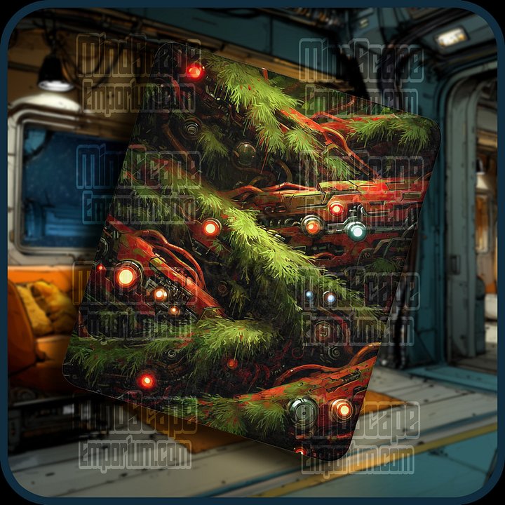 Christmas Overgrown Mech Forest Fantasy Fleece Throw Blanket product image (1)