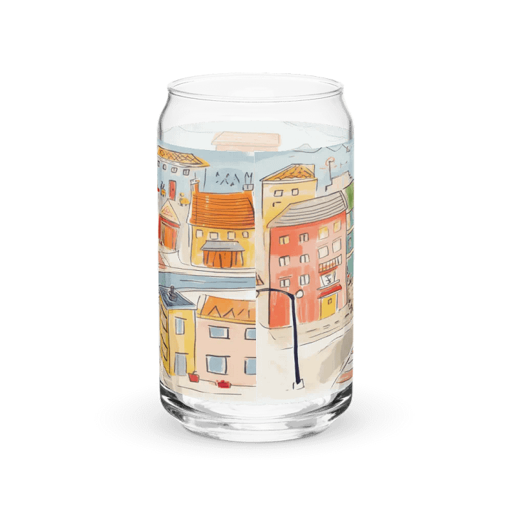 'No Nos Avergonzamos de las Buenas Noticias' Town Village Can-Shaped Glass product image (2)