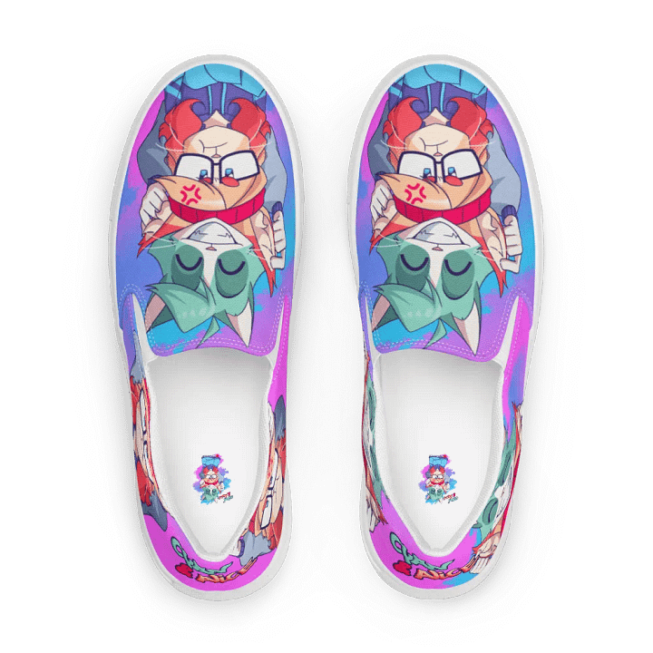 Cyan Teasing Alice's Ears Men Slip-On Canvas Shoes product image (2)