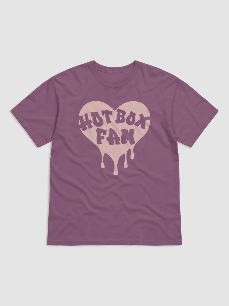 UNISEX HOT BOX FAM TRANSPARENT PALE PINK HEART LOGO TEE