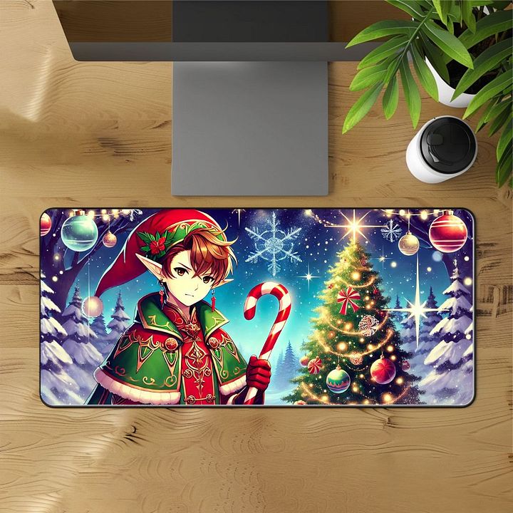 Festive Elf Warrior Desk Mat - 12"x22" product image (1)