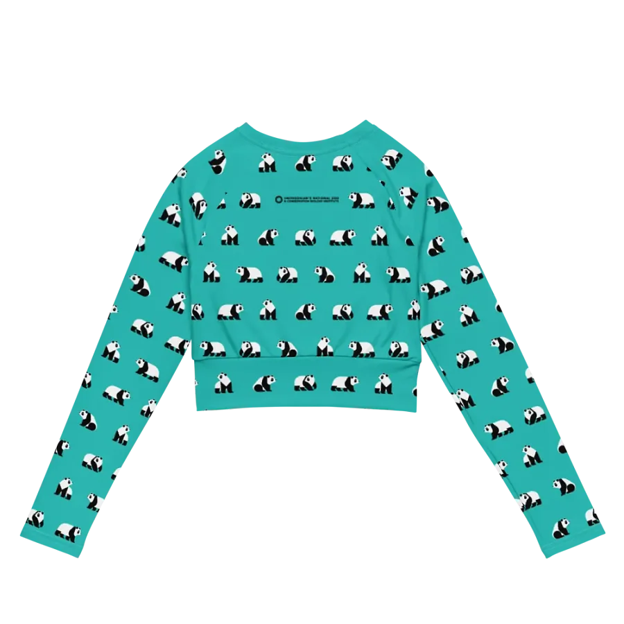 Pandas Are Here Long Sleeve Crop Top Image 2
