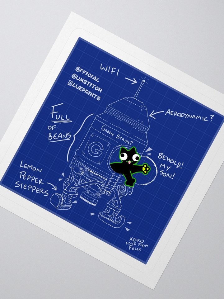 Sticker - DerpCat II Rocket Blueprint product image (4)
