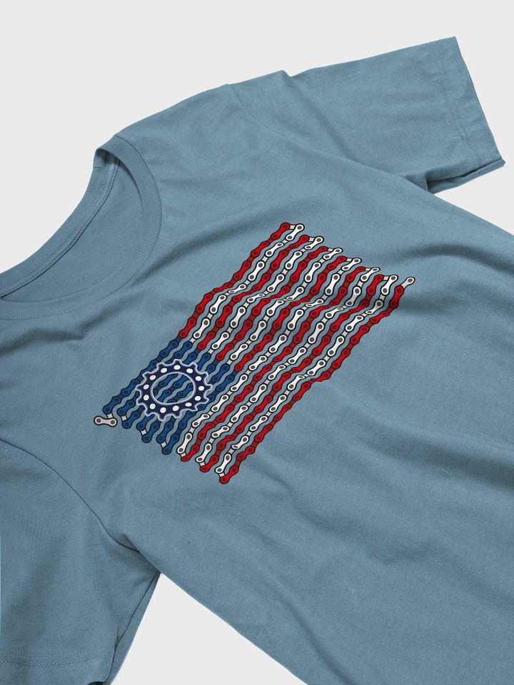 USA Betsy Ross Bike Chain Flag on Dark Color Supersoft Tee product image (2)
