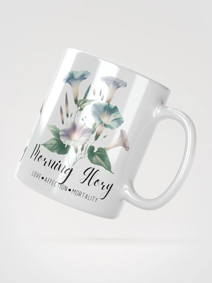 Morning Glory Ceramic White Mug: Love, Affection, Mortality September Birth Month Flower product image (4)