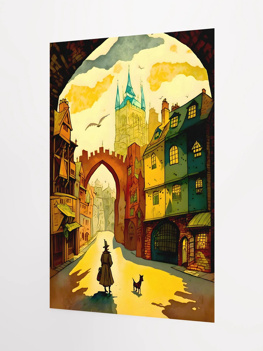 Medieval European Town Illustration Matte Poster product image (5)