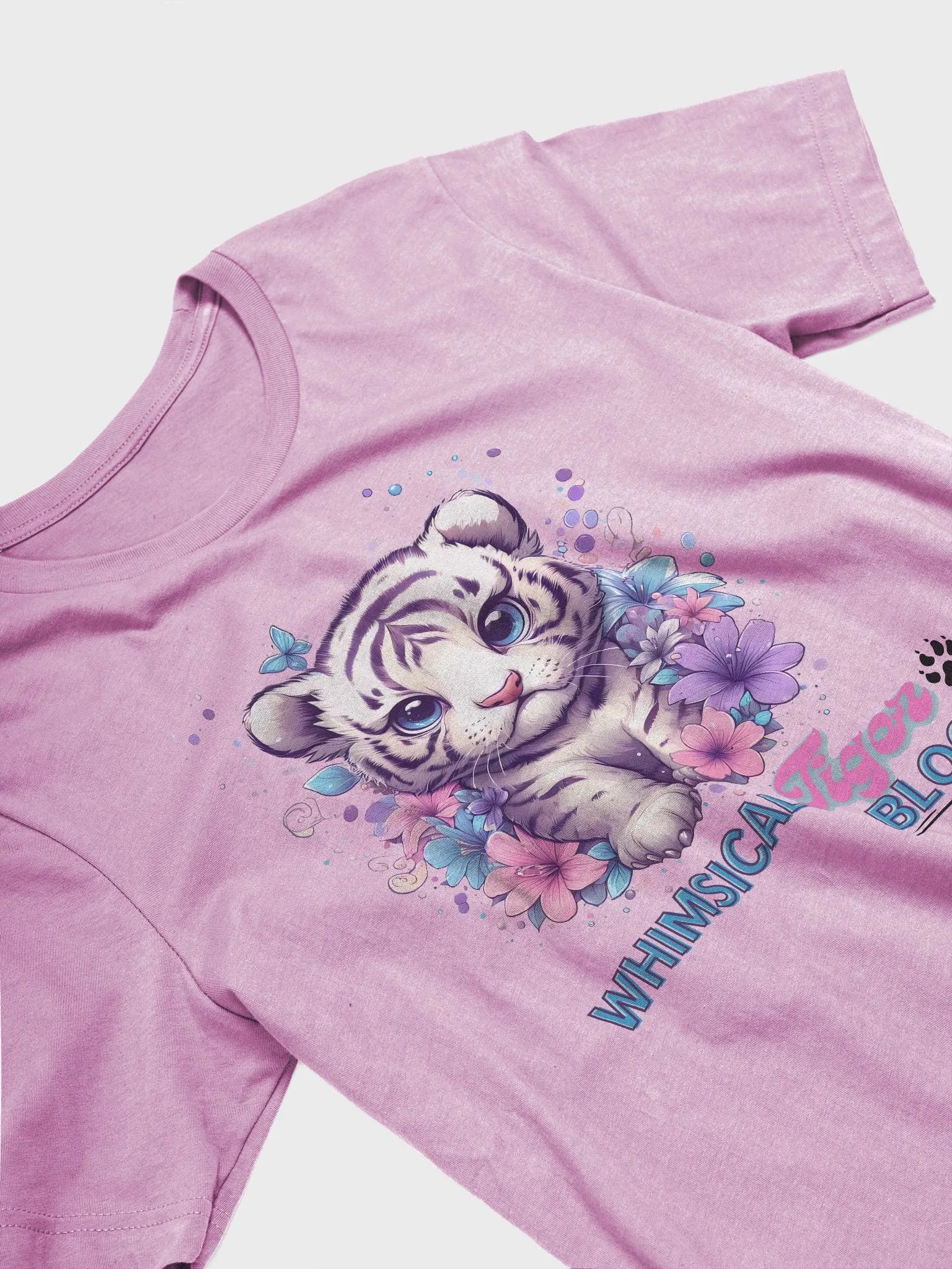 Whimsical tiger bloom design _Bella+Canvas Super Soft t-shirt product image (3)