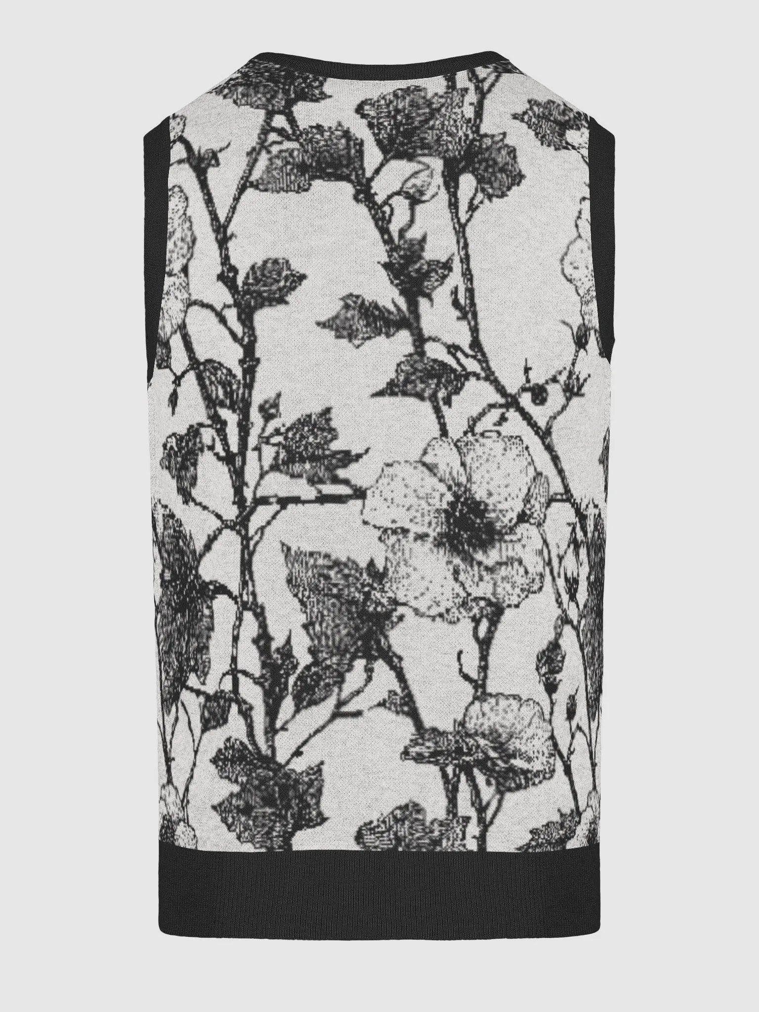 Floral Jacquard Knitted V-Neck Vest product image (3)