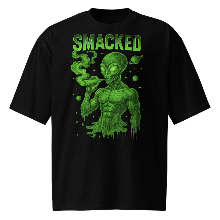 "Smacked in Space" Glow Green Alien Tee – Smacked Life Society (Unisex Oversized) product image (1)