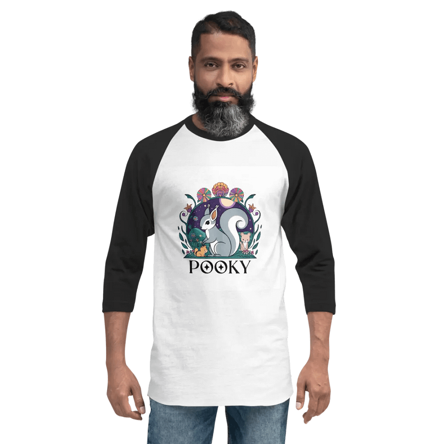 Starry Night Squirrel ¾ Sleeve Raglan Tee product image (2)