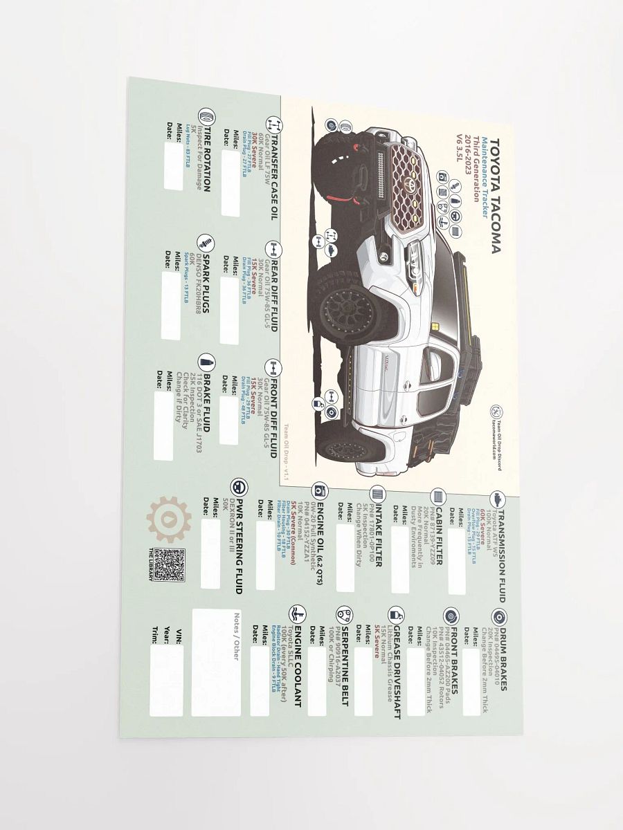 3rd Gen Maintenance Tracker v1.1 - White product image (3)