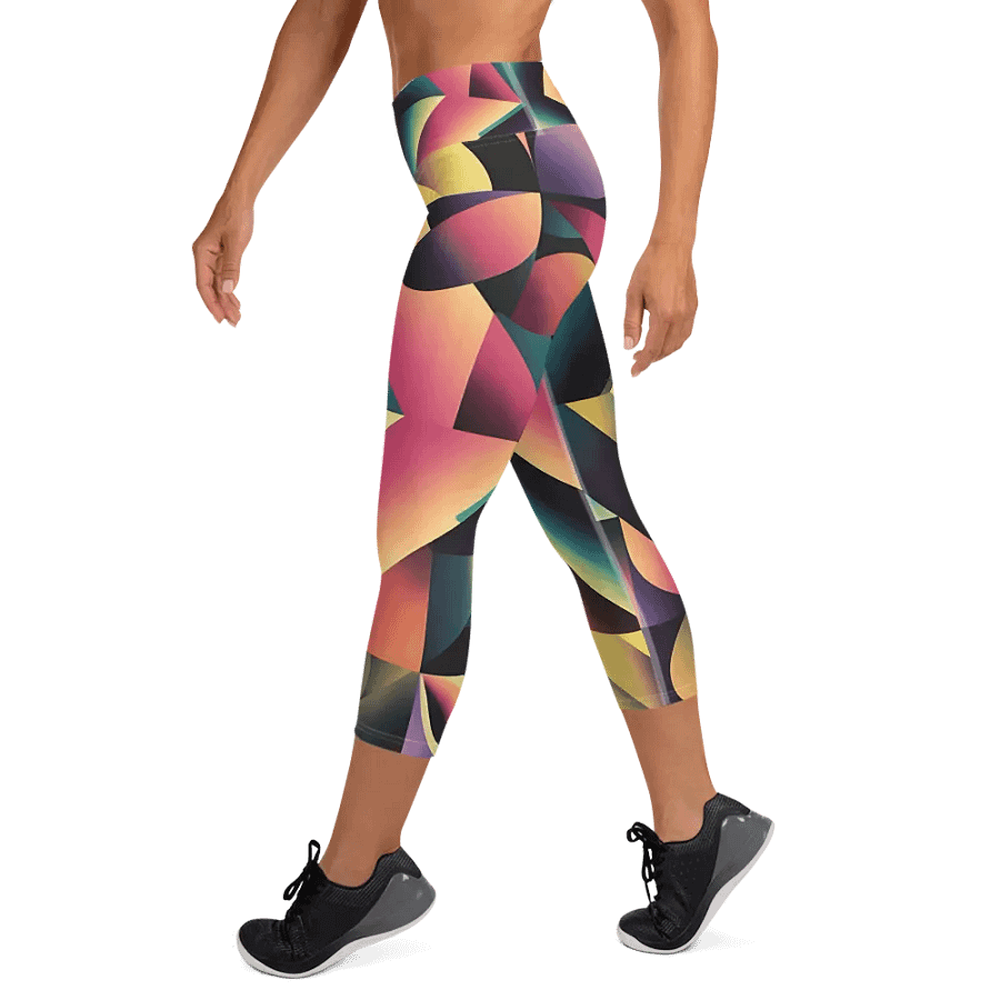 Abstract Lithographic Pattern Design Yoga Capri Legging - V7 product image (9)