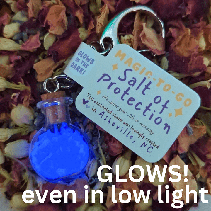 Glowing (Protection) Salt in a Mini Potion Bottle - Keychain / Bag Charm ~ Made in AVL product image (1)