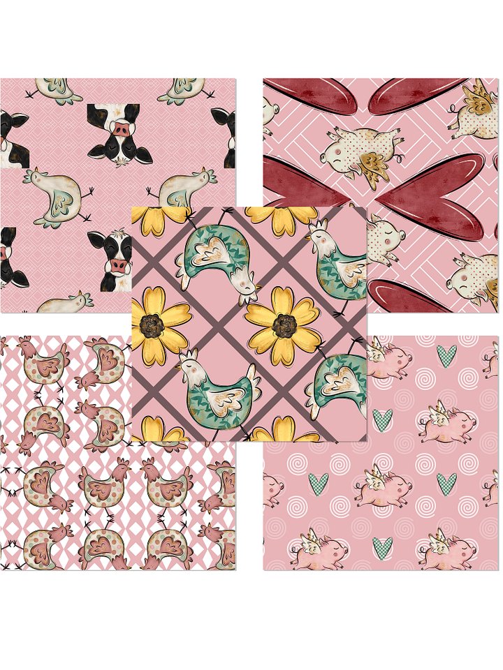 Love On The Farm Pattern Digital Paper product image (2)