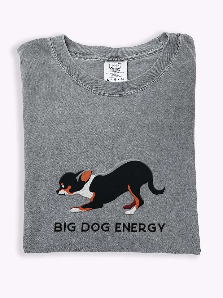 Big Dog Energy T-Shirt(Embroidered) of a Chihuahua(Tricolor) product image (1)