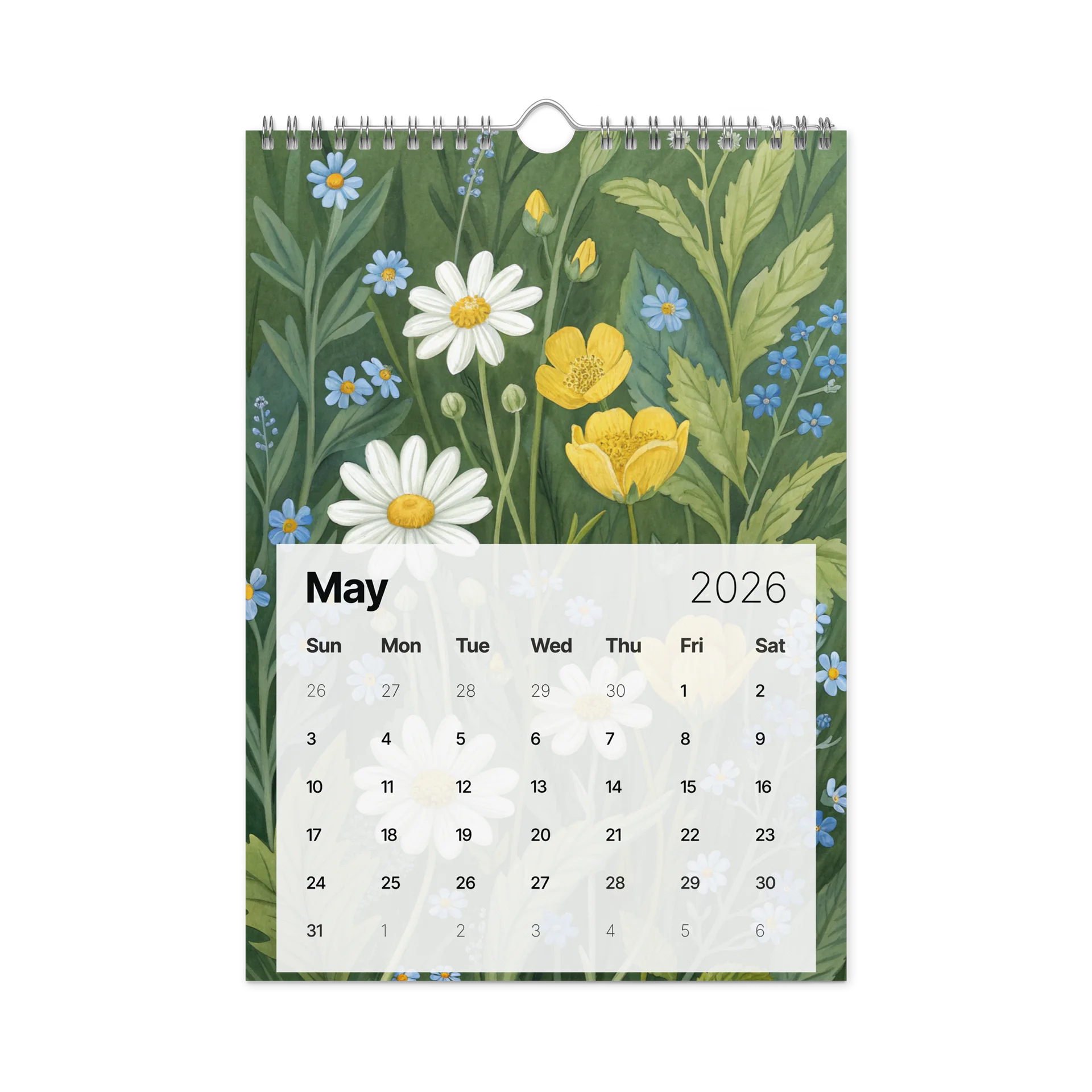 Floral Dreams – Elegant Gouache Pattern Wall Calendar 2026 product image (10)