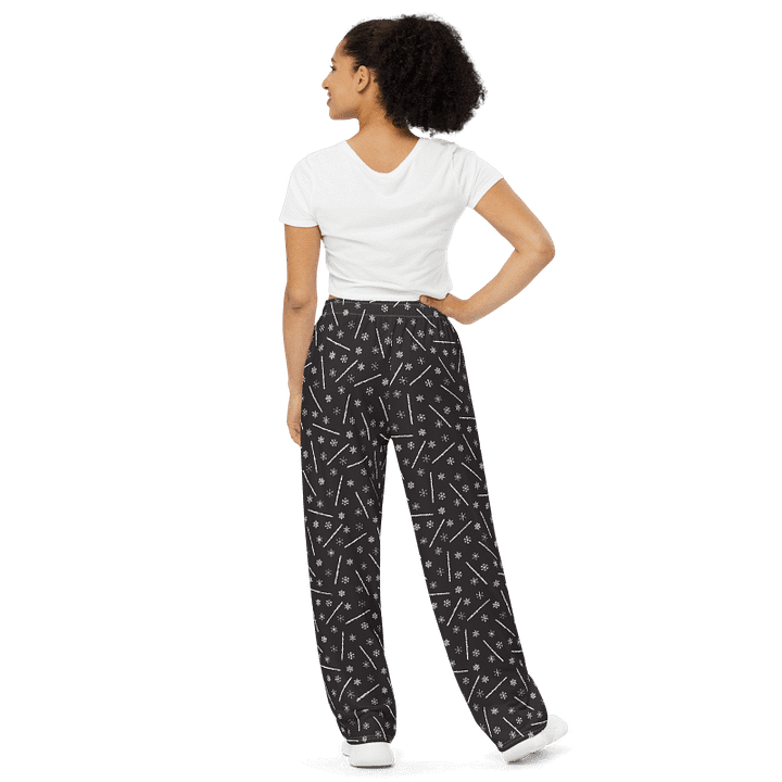C Flute - Flutes and Snowflakes Unisex Wide-Leg Pajama Pants product image (2)