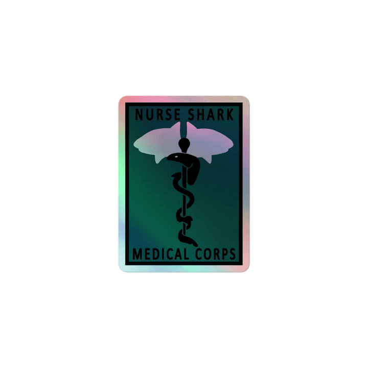 Holographic Nurse Shark Medical Corps Sticker product image (1)