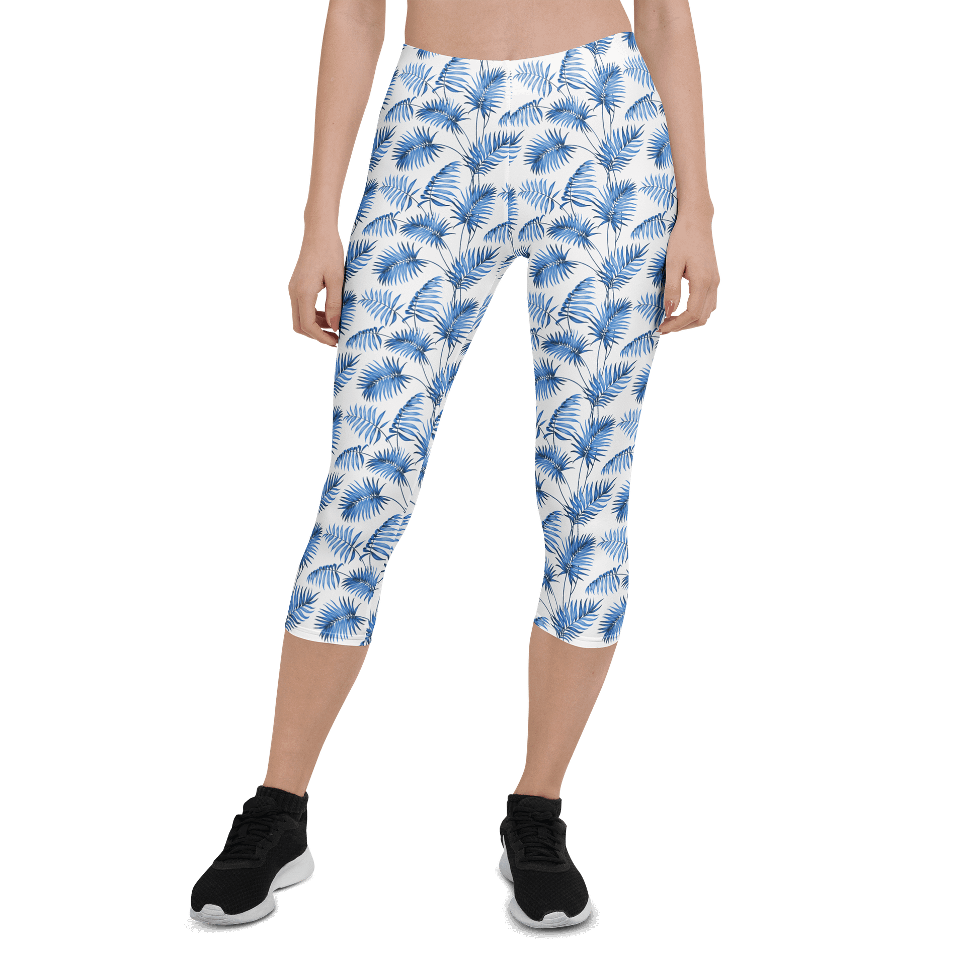 Stylish Fern Fusion Custom Capri Leggings for Everyday Wear product image (1)