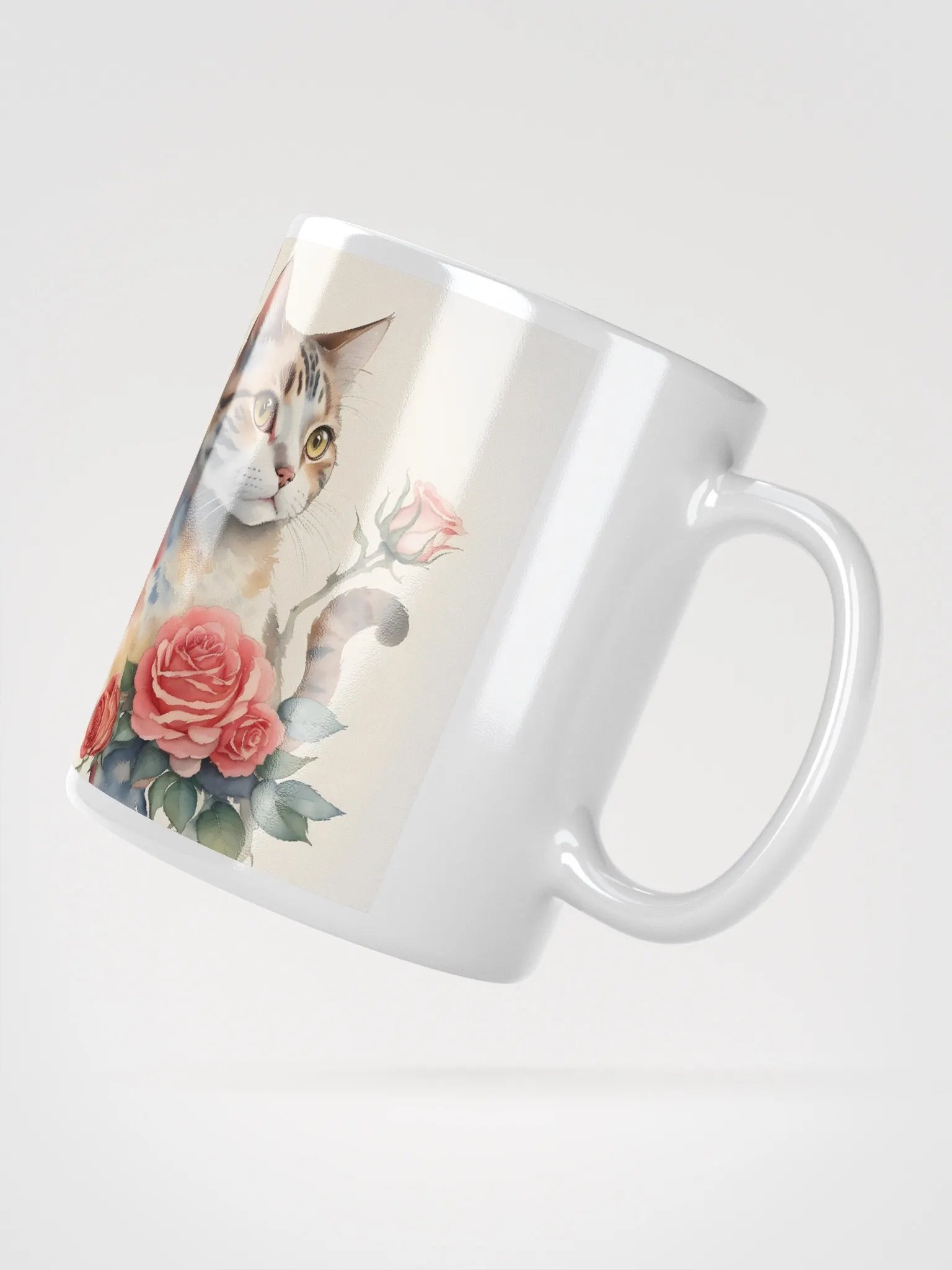 Thoughtful Cat and Roses Mug product image (4)