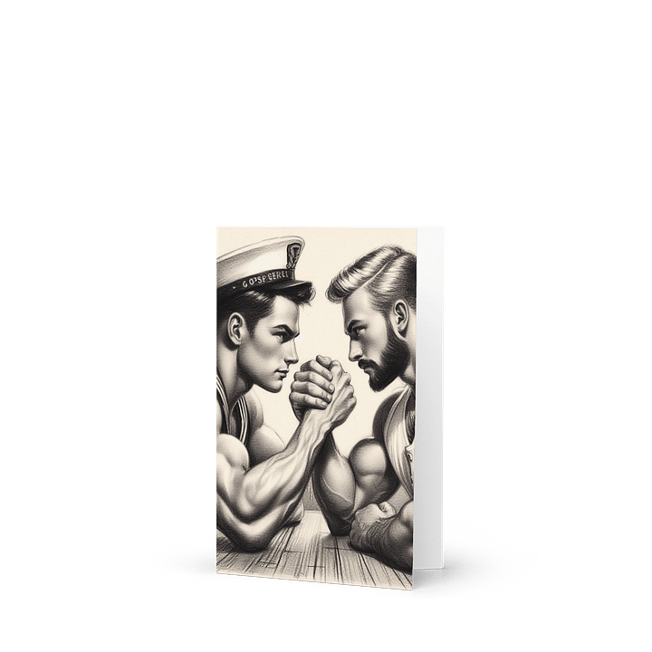 Up Close and Personal Sailors Tom of Finland Tribute Gay Pride Graphic Design Greetings Card product image (1)