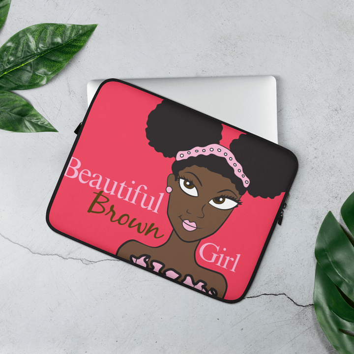 Beautiful Brown Girl Laptop Sleeve - Chocolate product image (1)