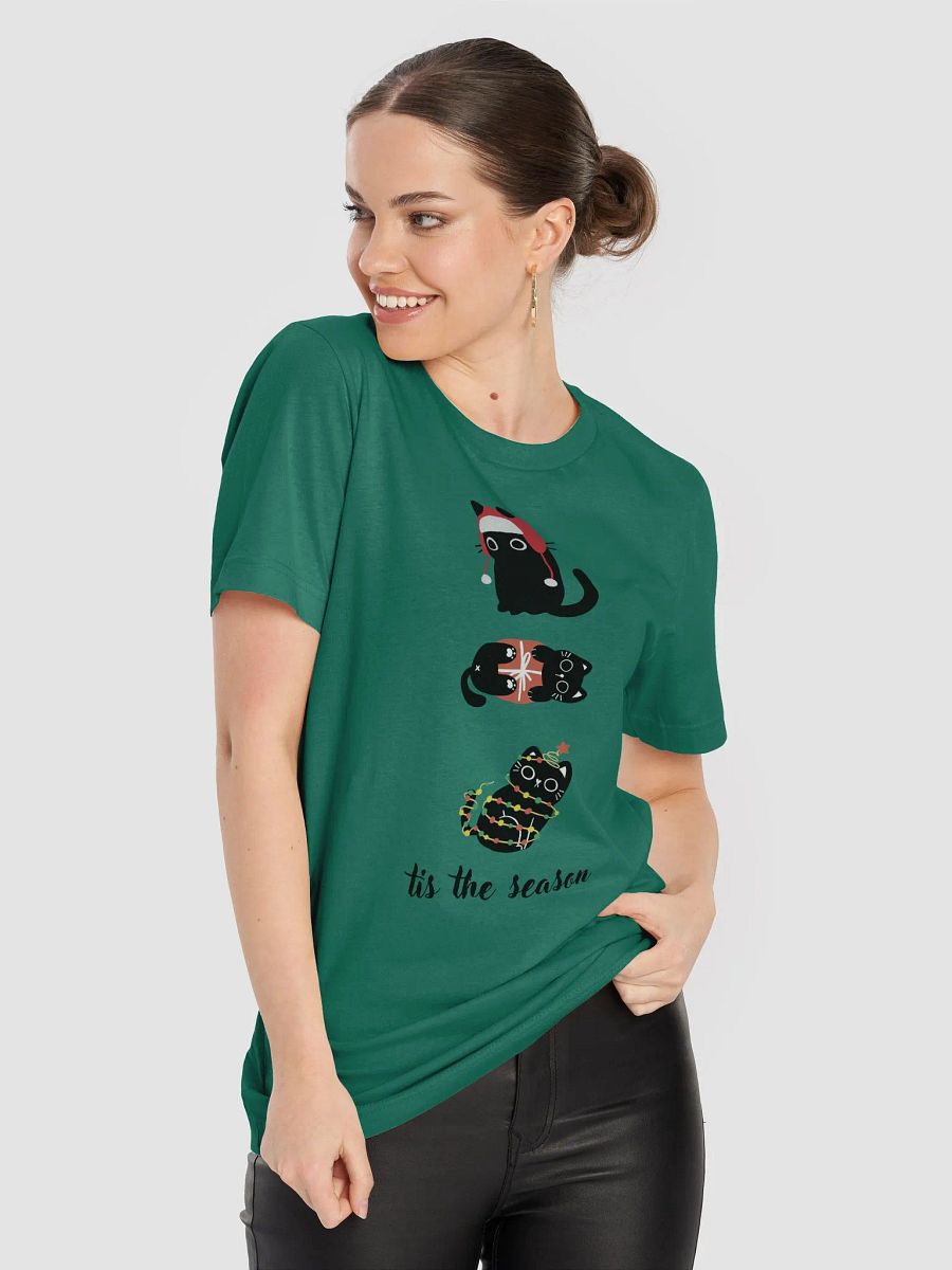 'Tis the Season Black Cat Christmas Tshirt product image (2)