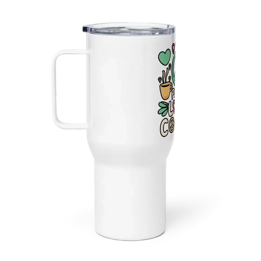 Peace Love Coffee Addict Travel Mug With Handle product image (1)